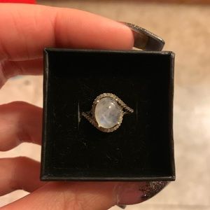 Moonstone and sapphire stoned ring